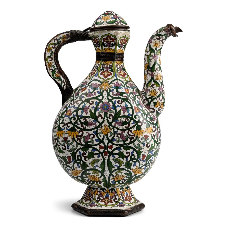 Chinese Enamelled Bronze Ewer for the Indian Market