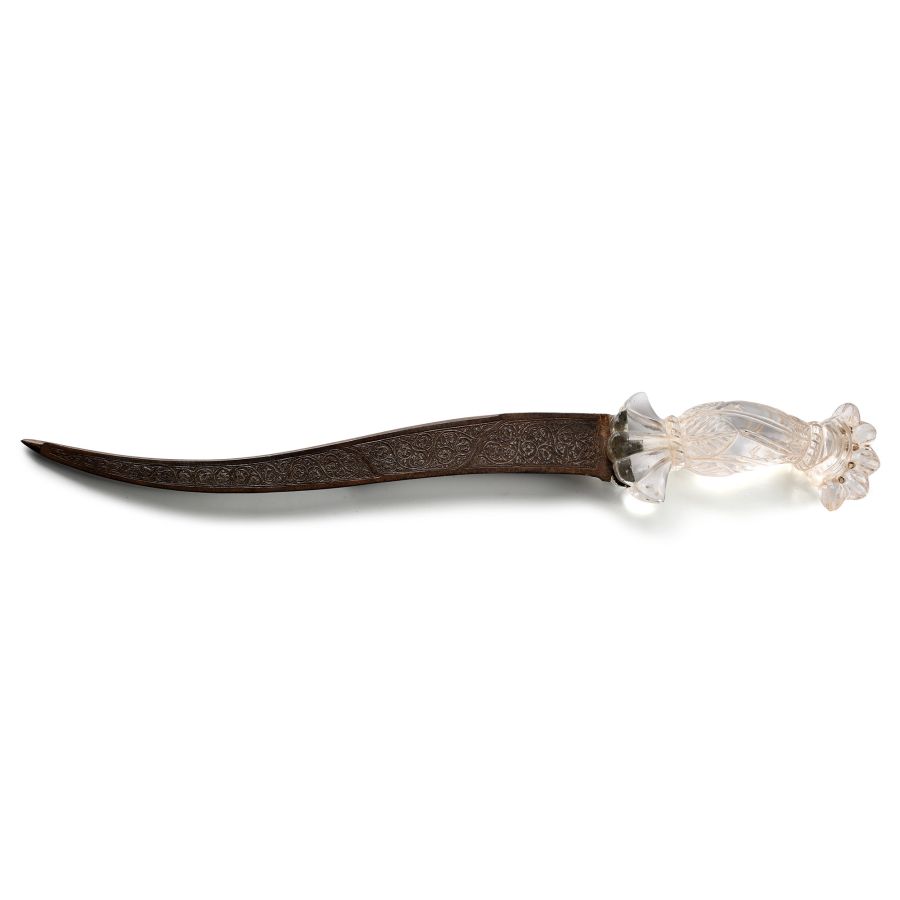 Indian Iron Dagger with Glass Hilt