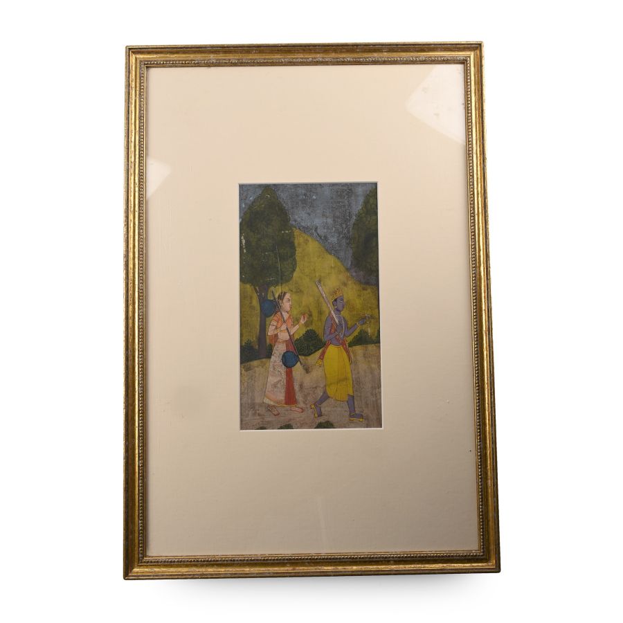 Framed Indian Painted Miniature Leaf