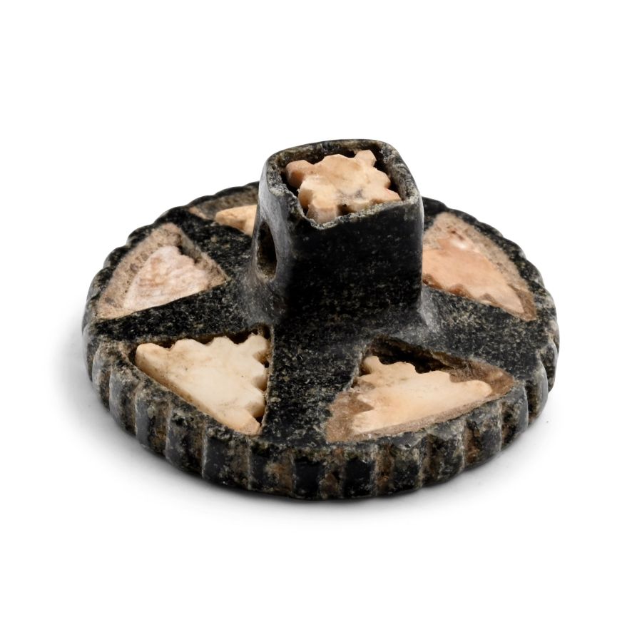 Neo-Assyrian Stone Stamp Seal with Inlays