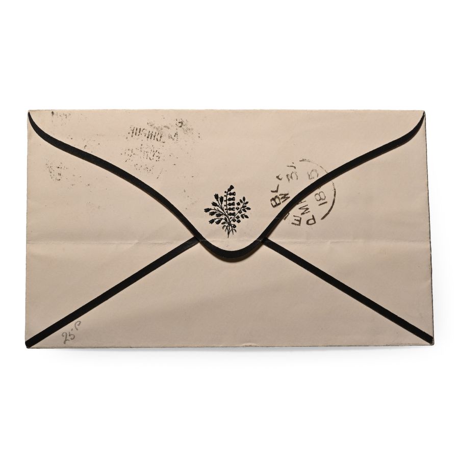 Great Britain. Victoria, Perforated Penny Red on Mourning Envelope.