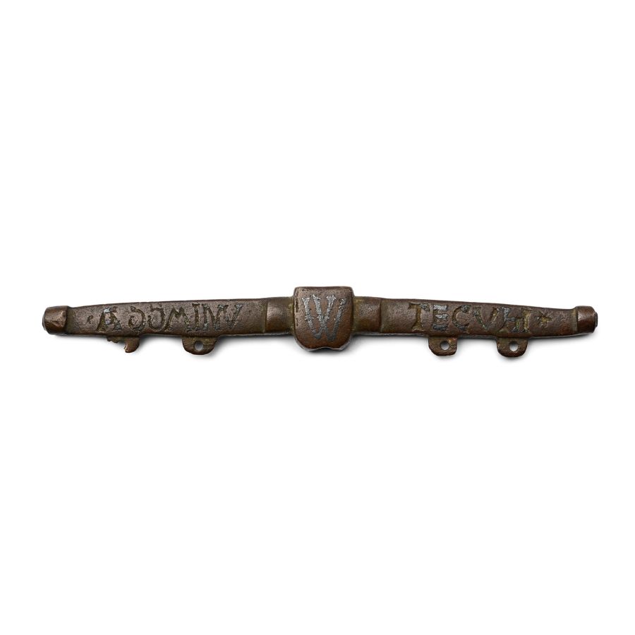 Medieval Inscribed Bronze Purse Bar
