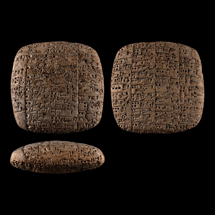 Early Dynastic Terracotta Administrative Cuneiform Tablet Recording Livestock and their Owners