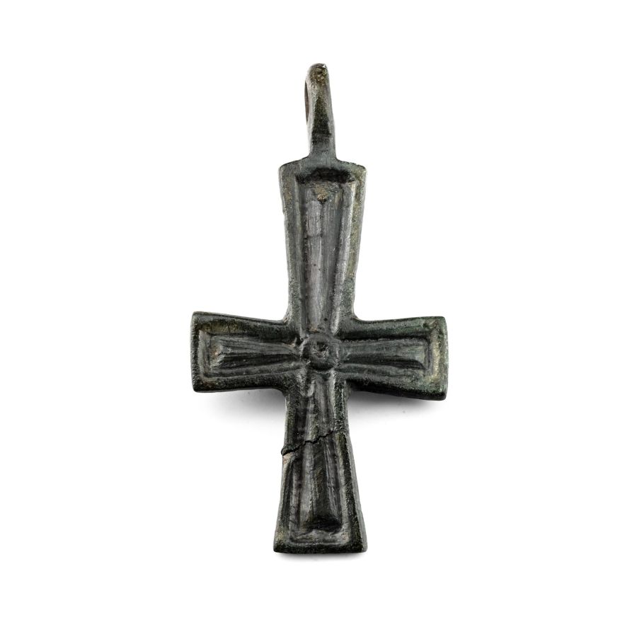 Byzantine Bronze Pendant Cross