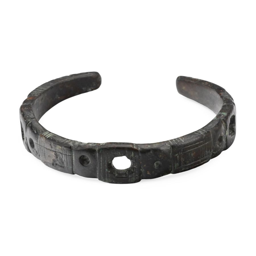 Roman Bronze Decorated Military Bracelet