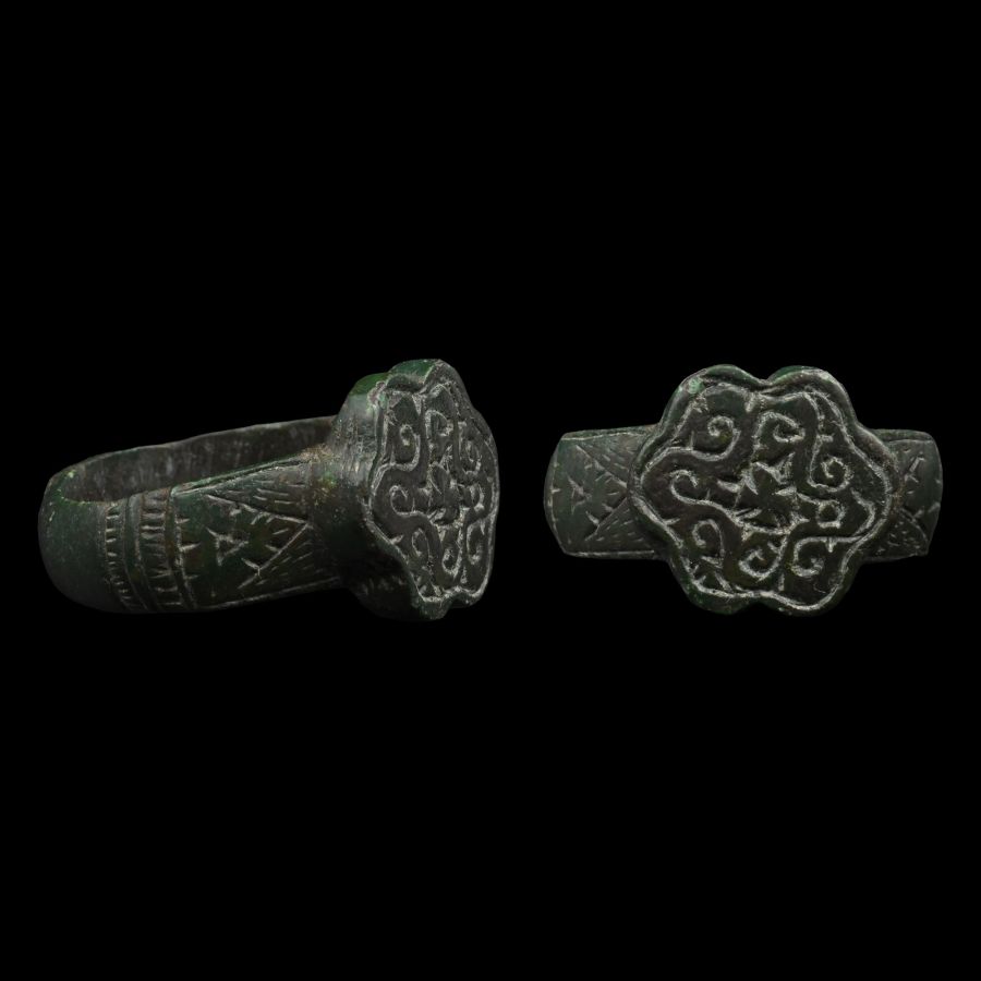 Medieval Bronze Ring with Wave Pattern