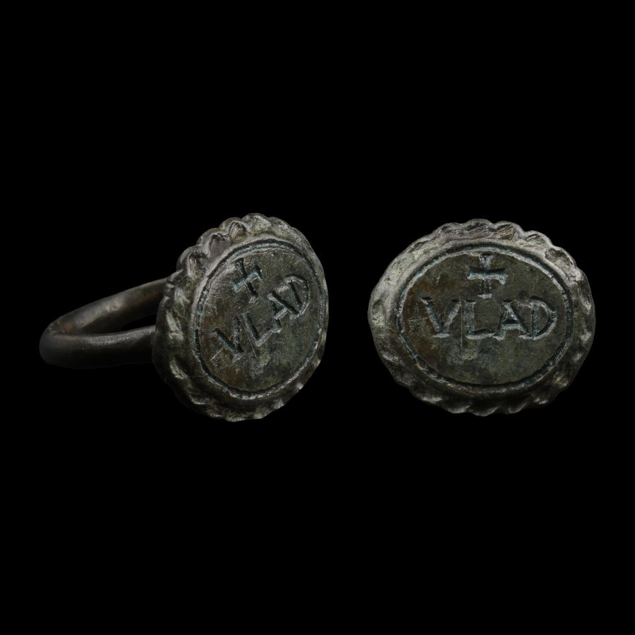 Medieval Bronze Ring with VLAD