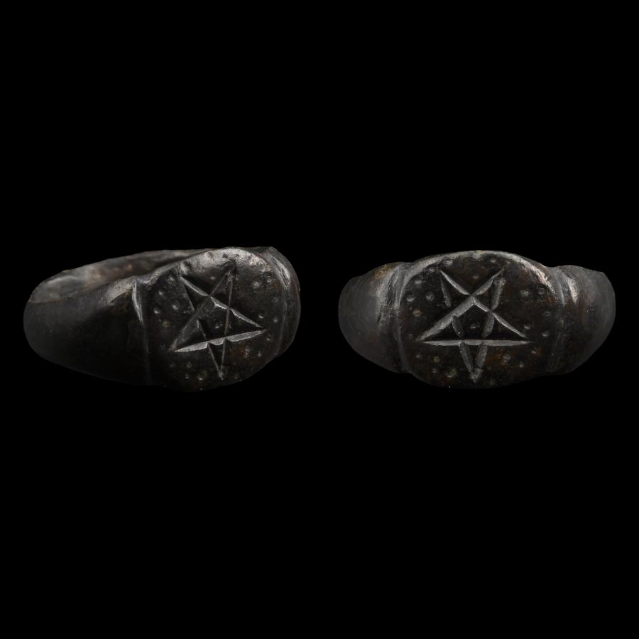 Medieval Bronze Ring with Pentagram