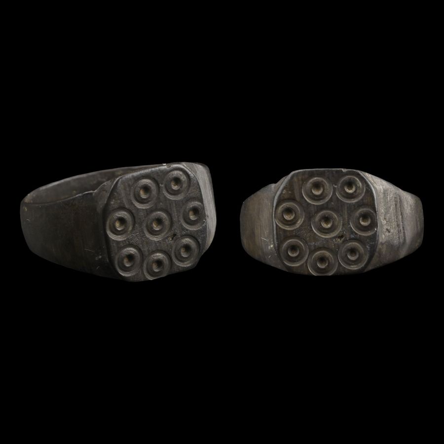 Medieval Bronze Ring with Ring-and-Dot Rosette
