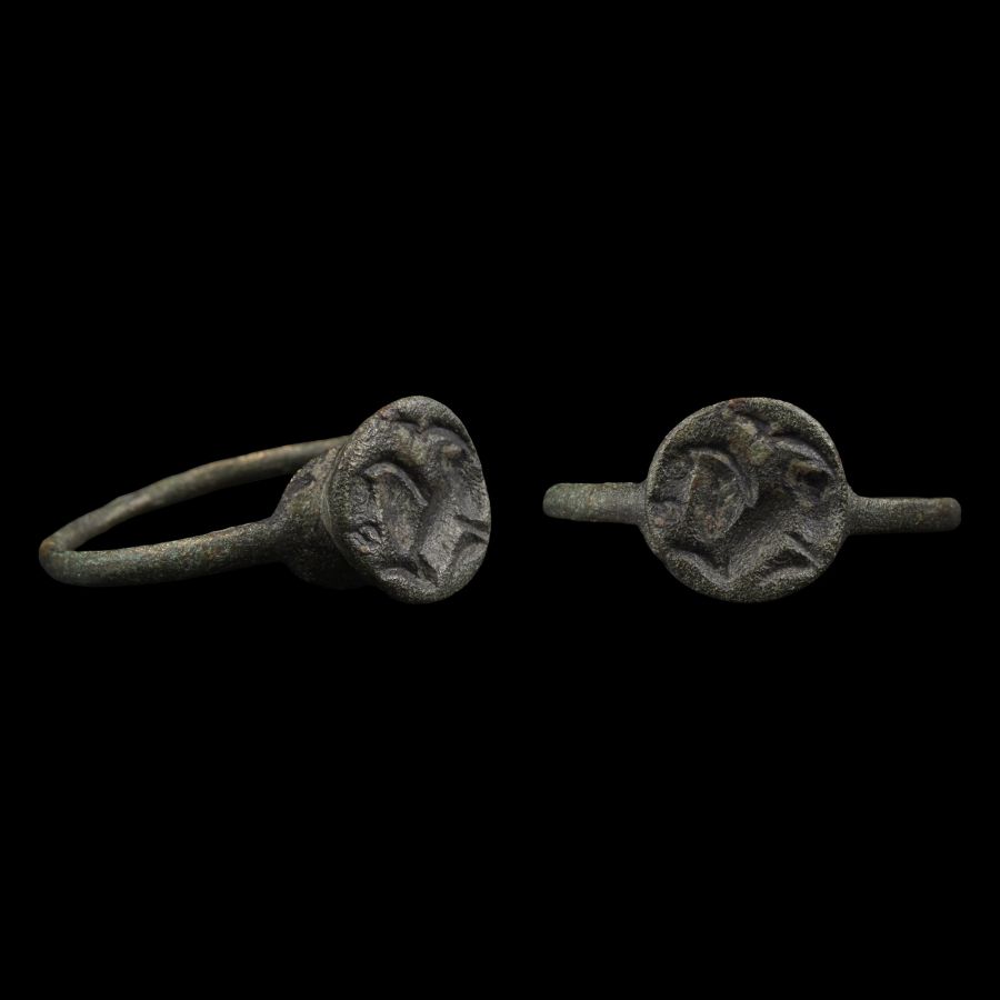 Roman Bronze Ring with Animal