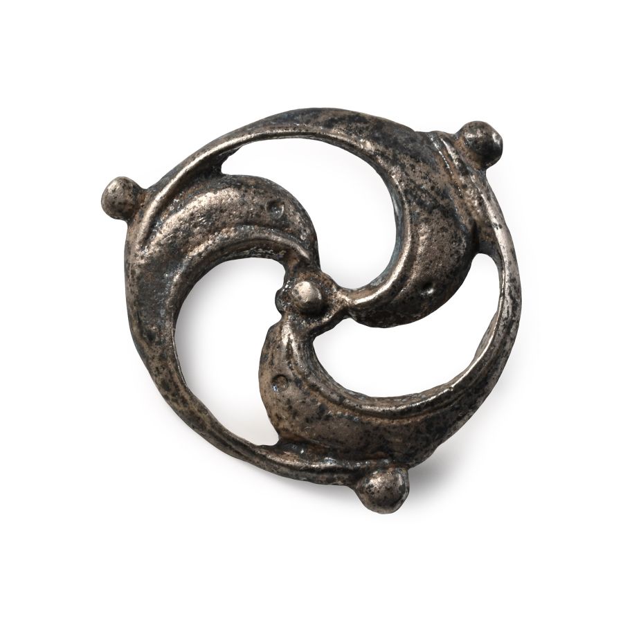 Romano-Celtic Silver Triskele Dolpin Brooch