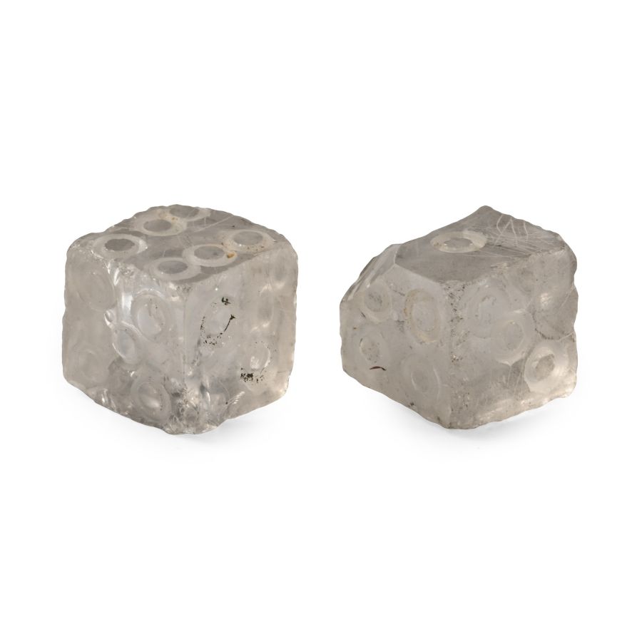 Rock Crystal Gaming Dice Pair