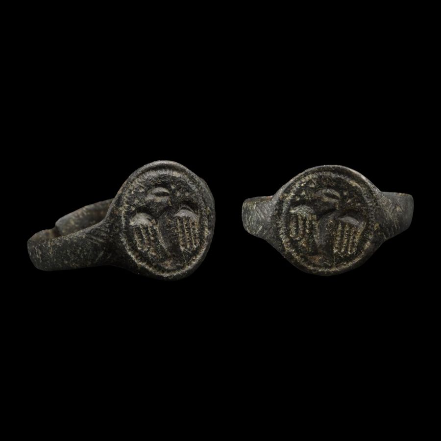 Byzantine Bronze Ring with Spread Eagle