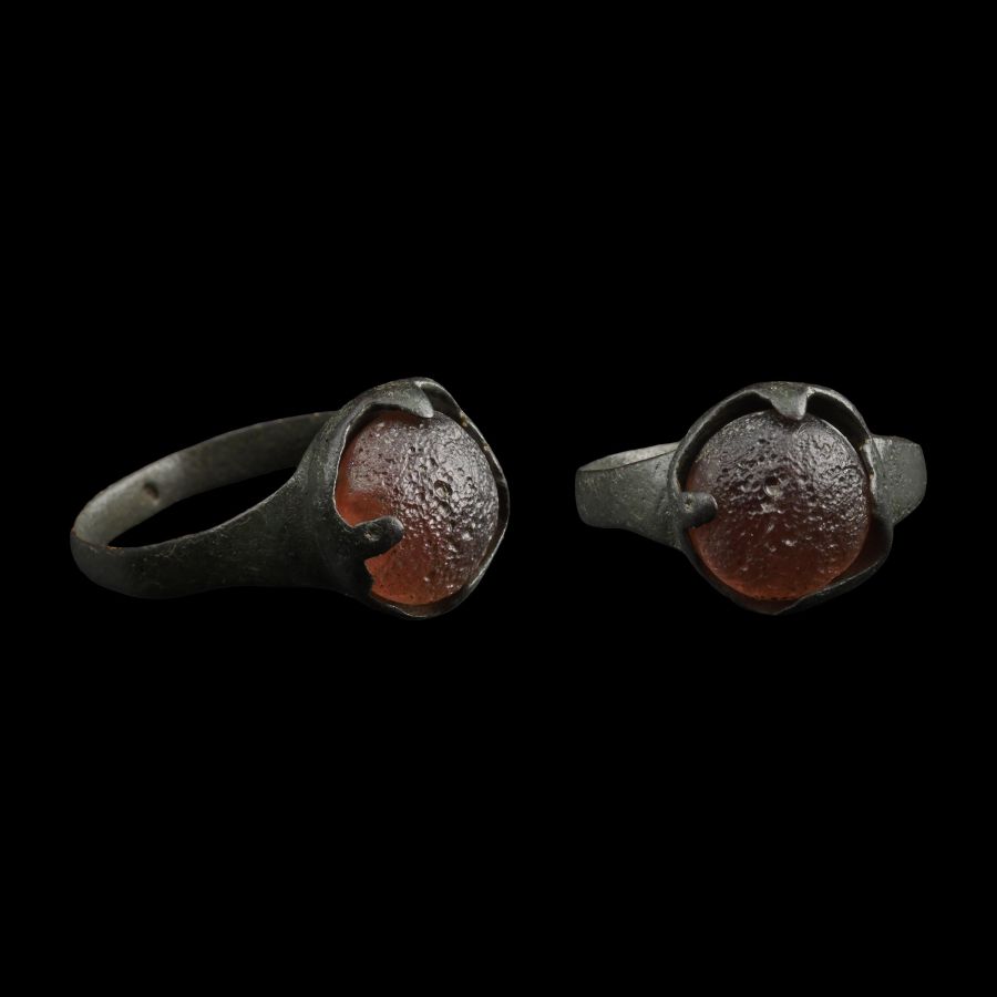 Viking Age Bronze Ring with Cabochon