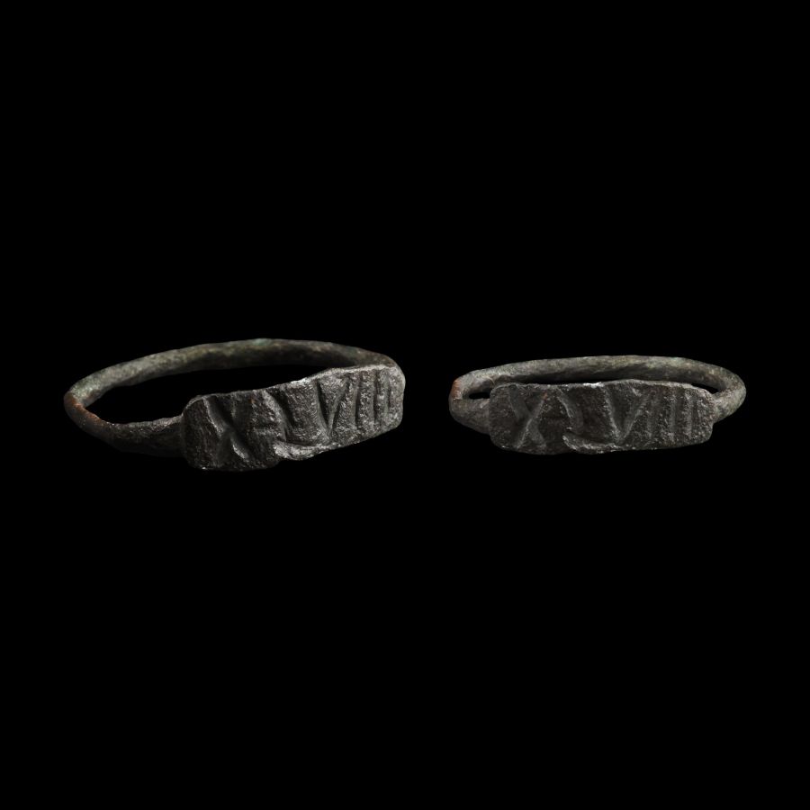 Roman Bronze Ring with XLVIII