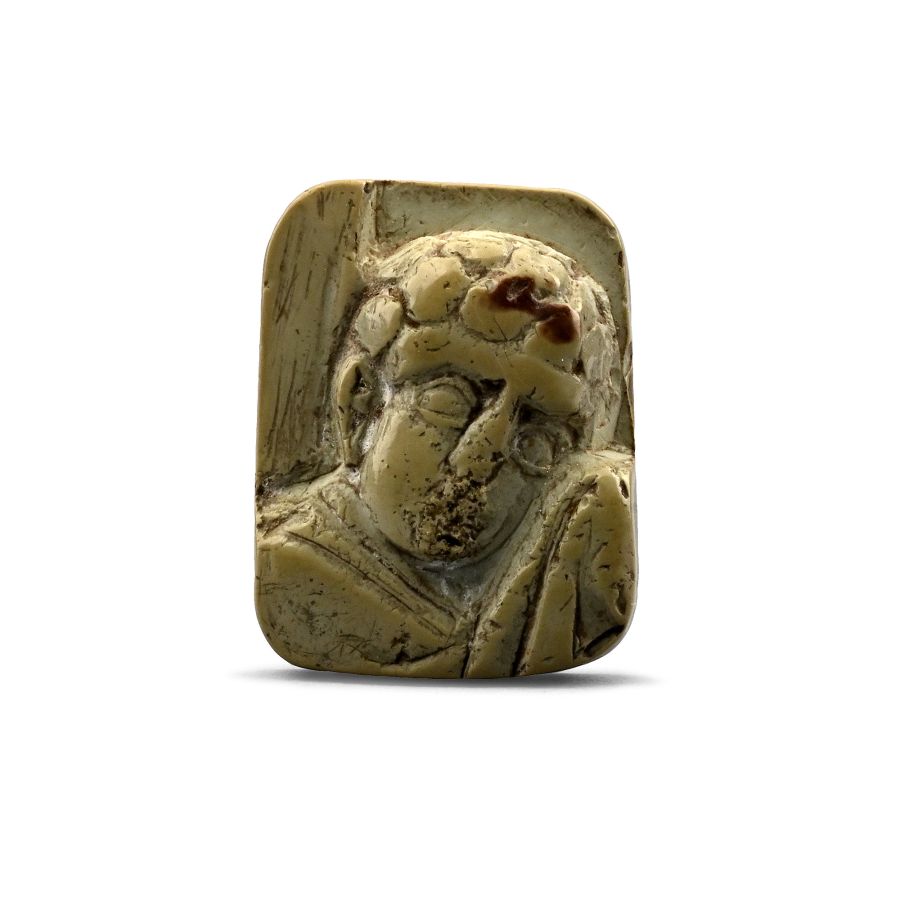 Byzantine Steatite Mount with Saint John the Theologian