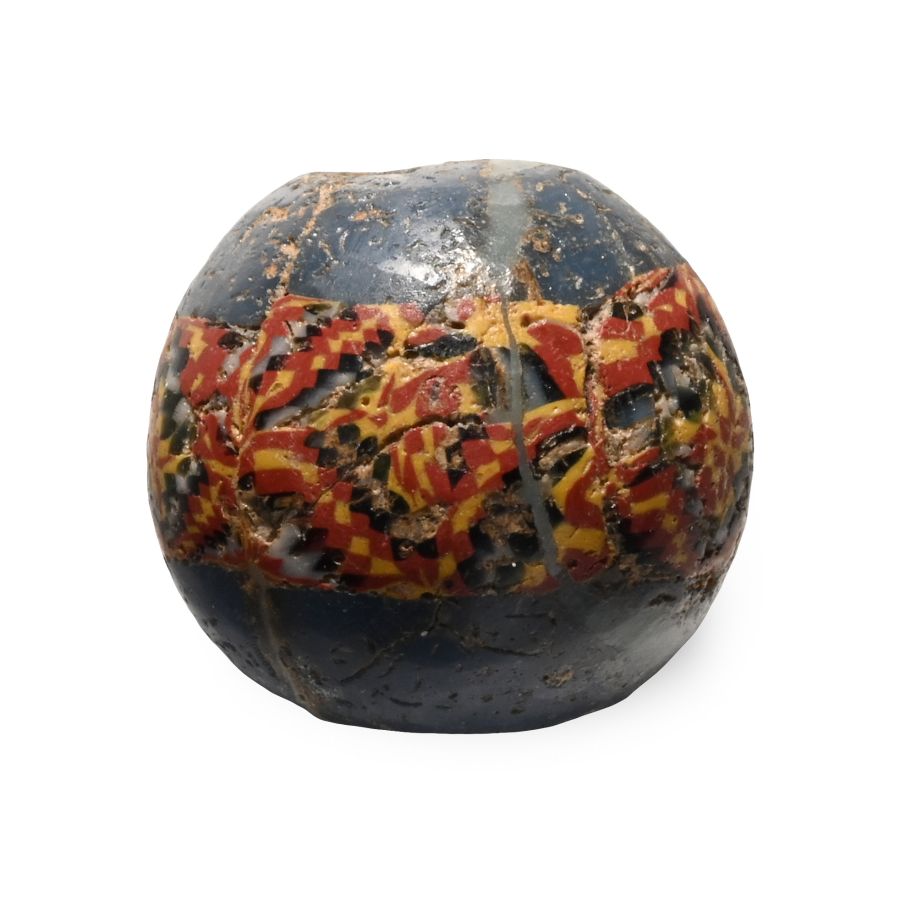 Roman Chequerboard Millefiori Glass Bead