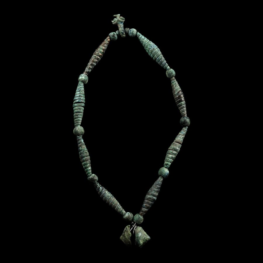 Bronze Age Coiled Bead Necklace with Pendants