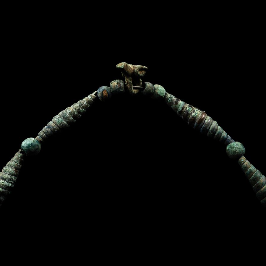 Bronze Age Coiled Bead Necklace with Pendants