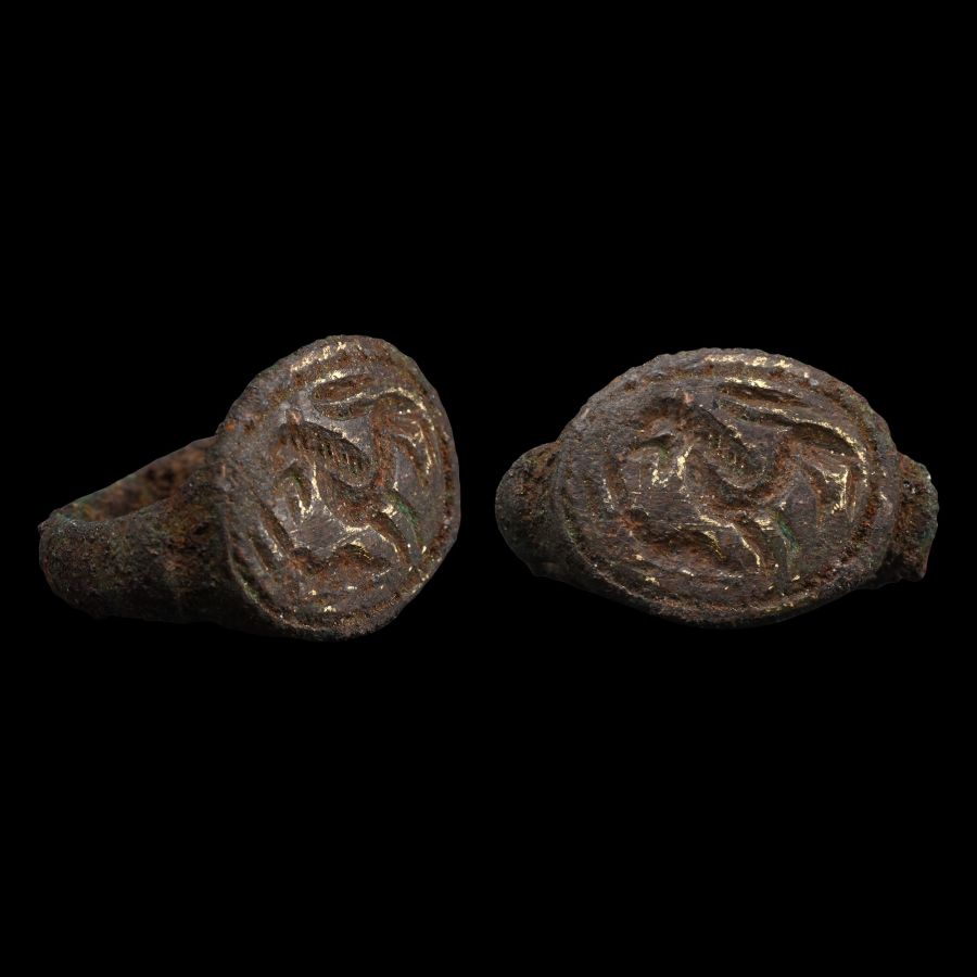 Roman Bronze Ring with Horse Motif