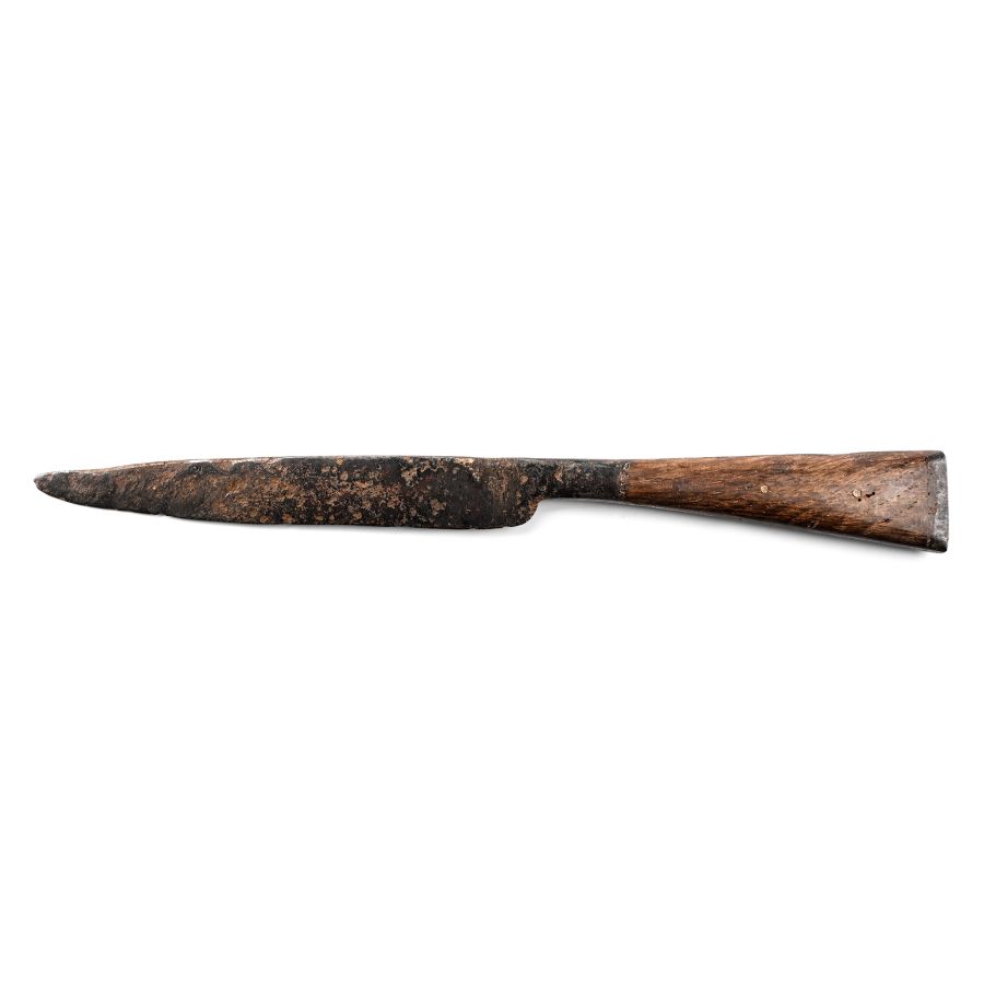 Medieval Iron Knife with Wooden Handle