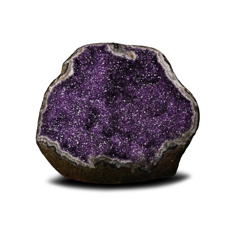 Massive Deep Purple Amethyst Crystal Geode Display