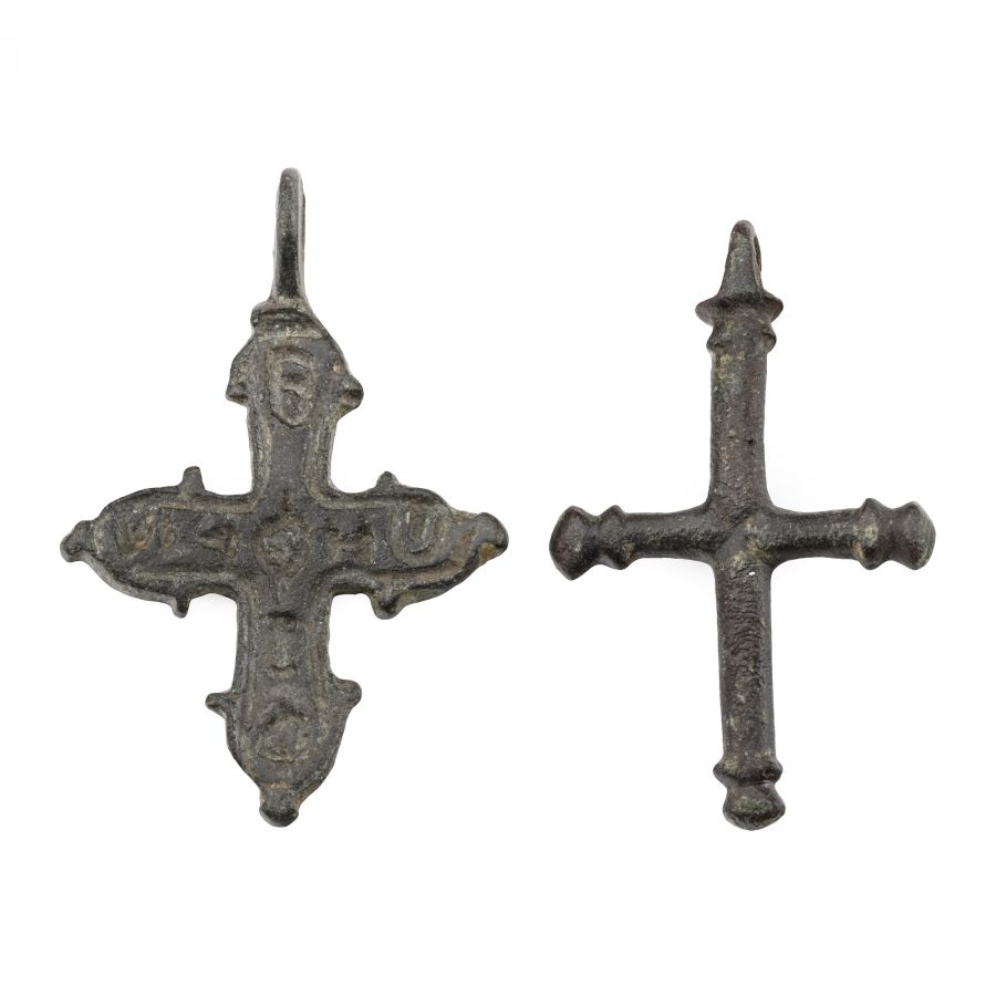 Late Medieval Bronze Cross Pendant Group