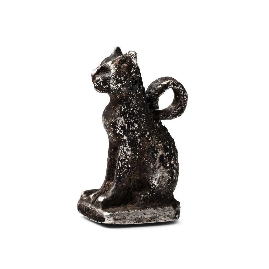 Egyptian Silver Bastet Cat Amulet