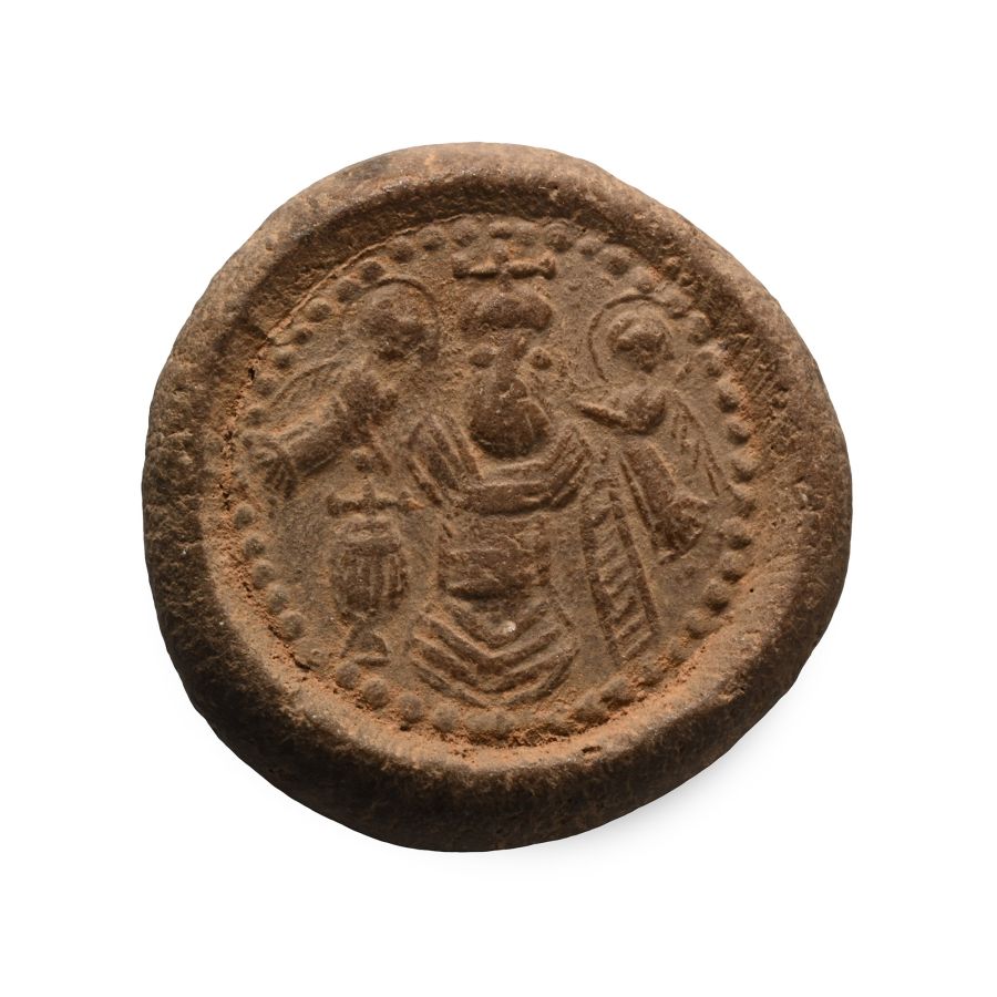 Christian St Simeon Stylites the Younger with Vessels Terracotta Pigrim's Token