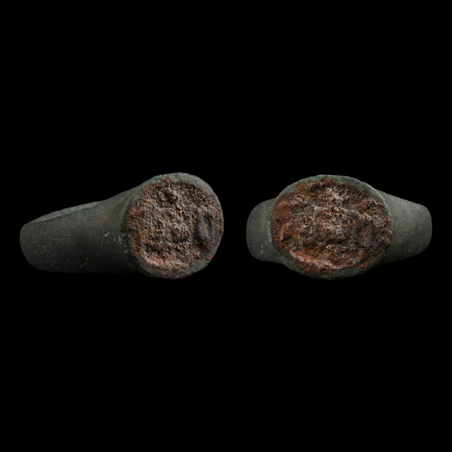 Roman Bronze Ring with Snake