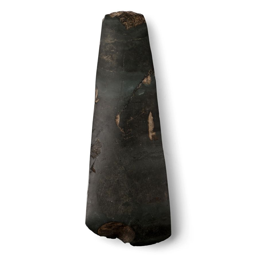 Large Scandinavian Stone Age Polished Green Stone Thick-Butted Axehead