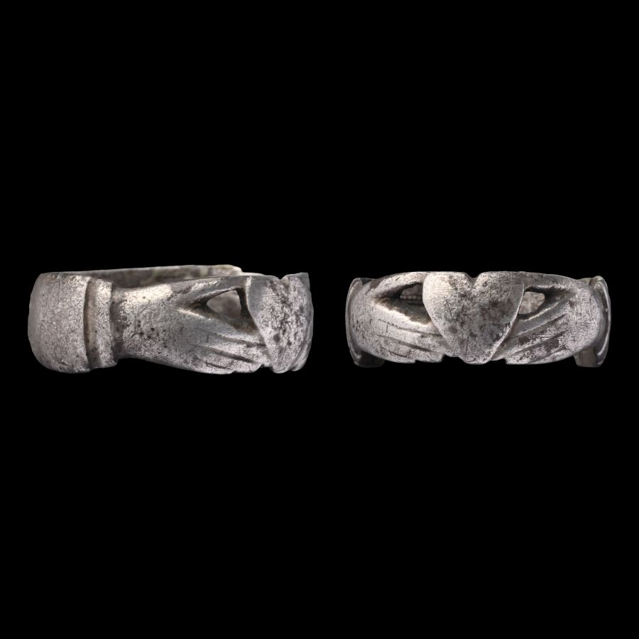 Claddagh Silver Ring Made from a Victorian Coin
