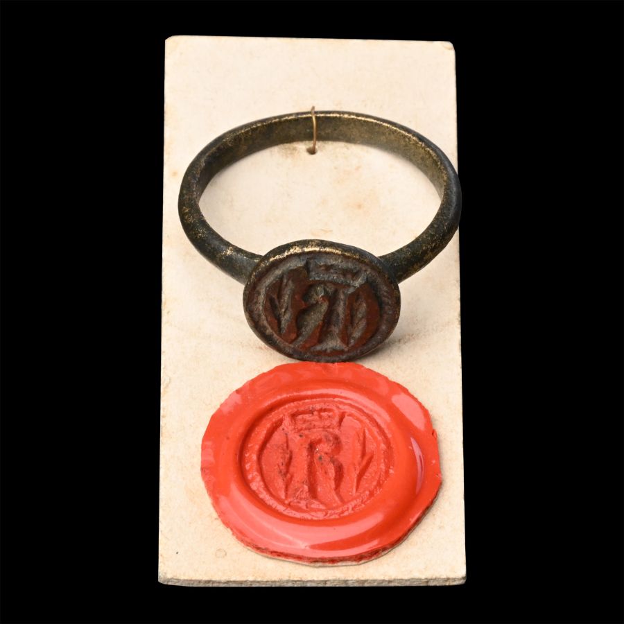 Large Medieval Bronze Signet Ring