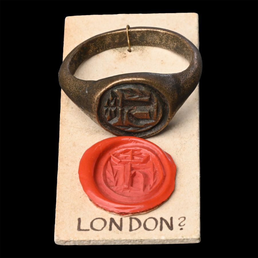 Large Medieval 'London' Bronze Signet Ring