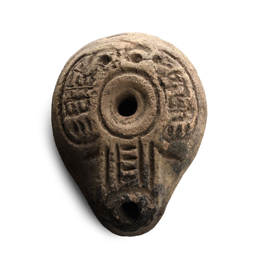 Romano-Egyptian Terracotta Frog Lamp