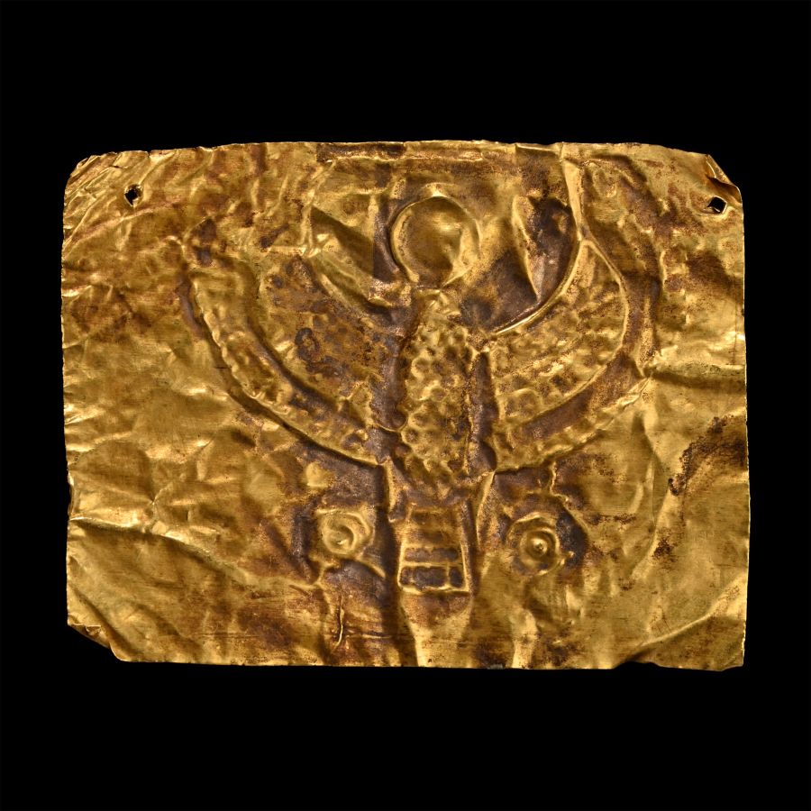 Egyptian Gold Plaque with the Falcon God Horus