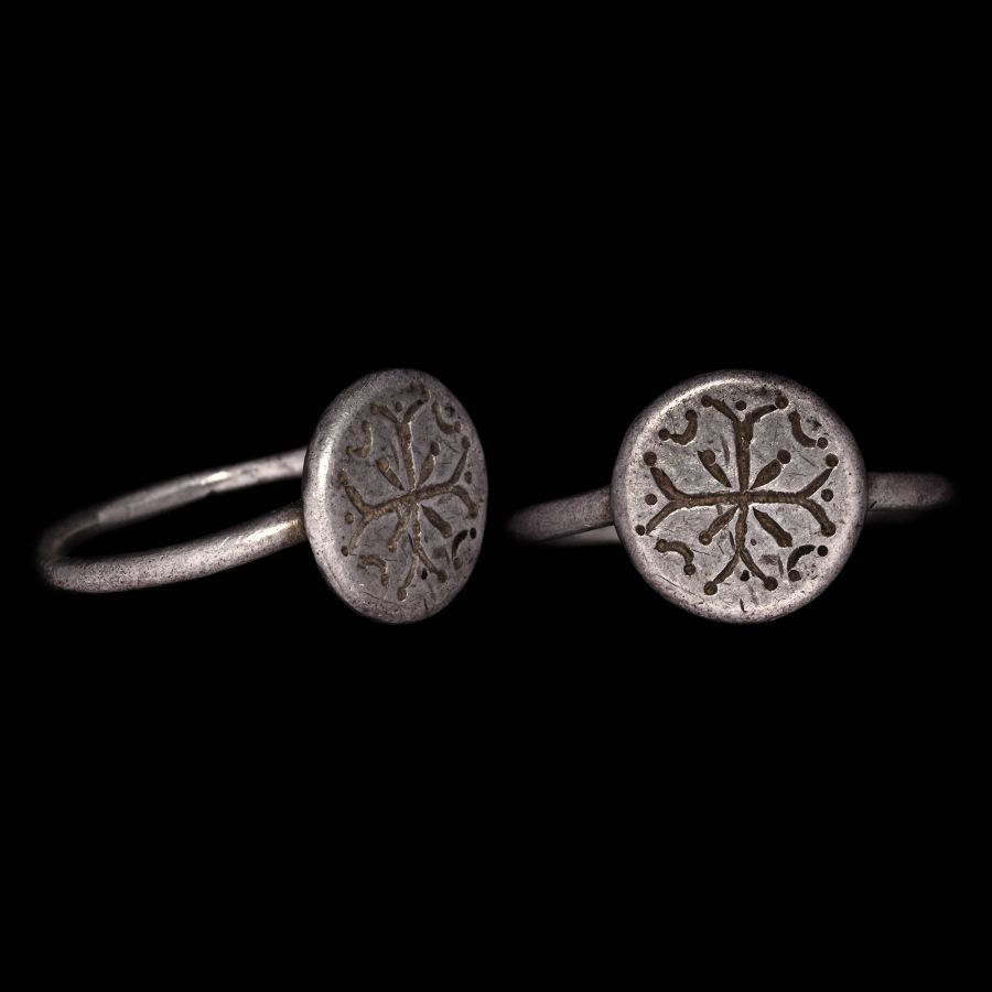 Byzantine Silver Ring with Cross