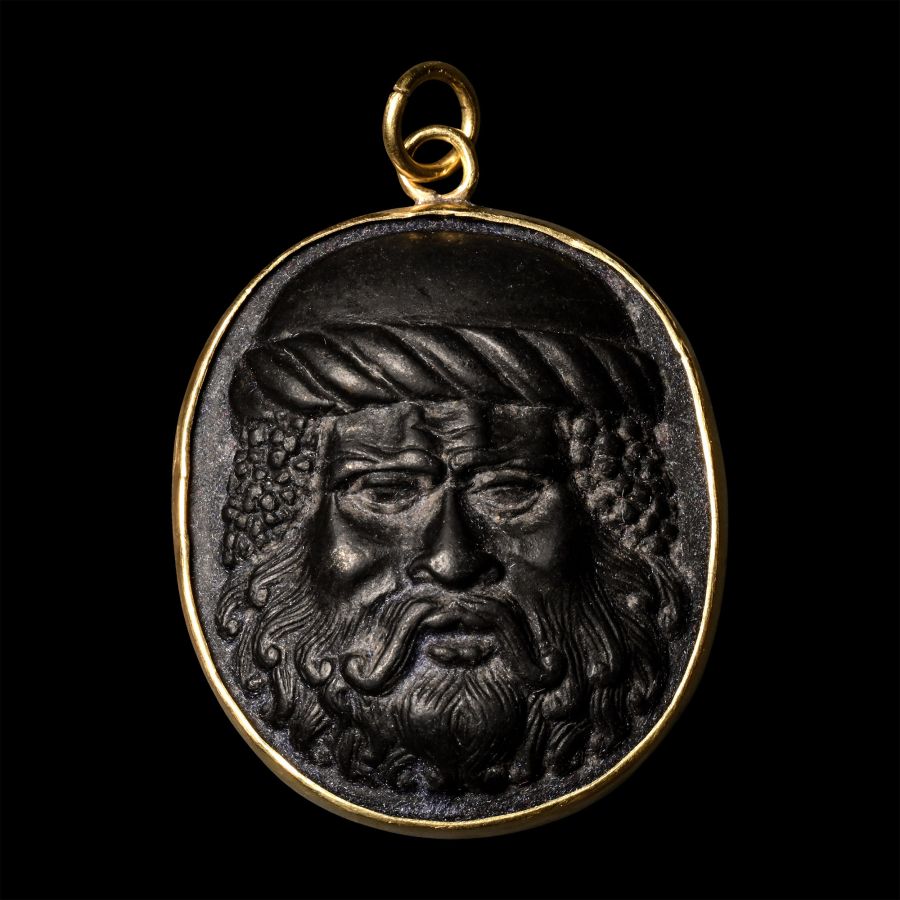 Gold Pendant with Glass Head