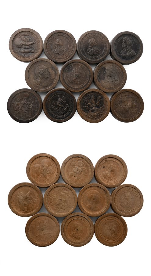 Post Medieval Stained and Natural Wooden Gaming Pieces