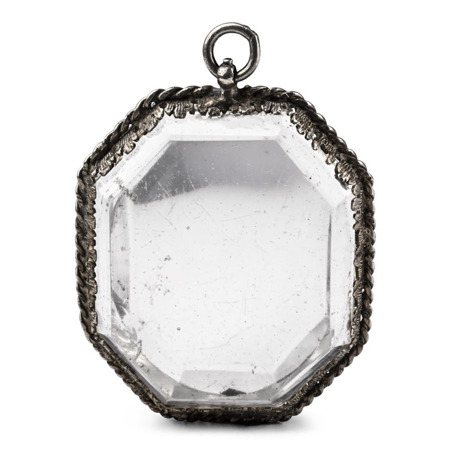 Post Medieval Silver-Mounted Glass Pendant