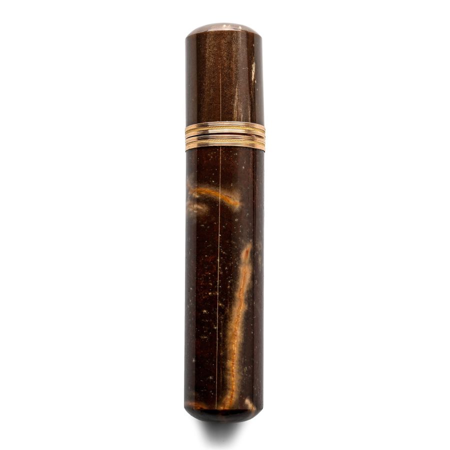 Georgian Period Agate Bodkin Case with High Carat Gold Mounts