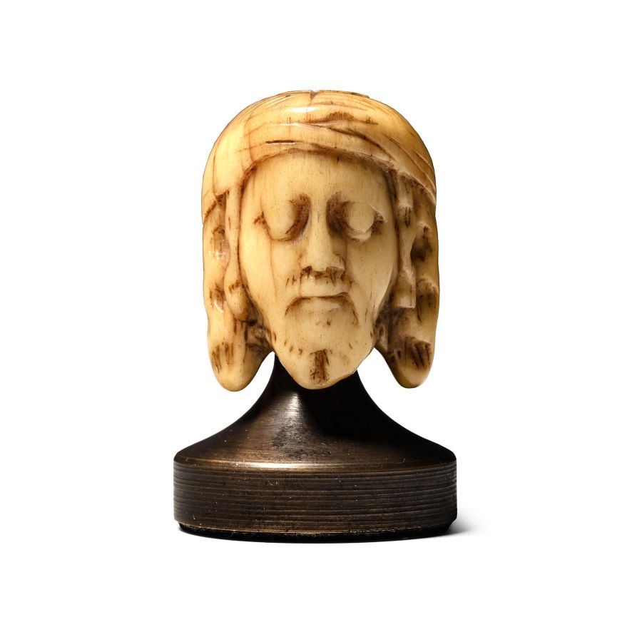 Stuart Period Carved Bone Janus Chaplet Bead