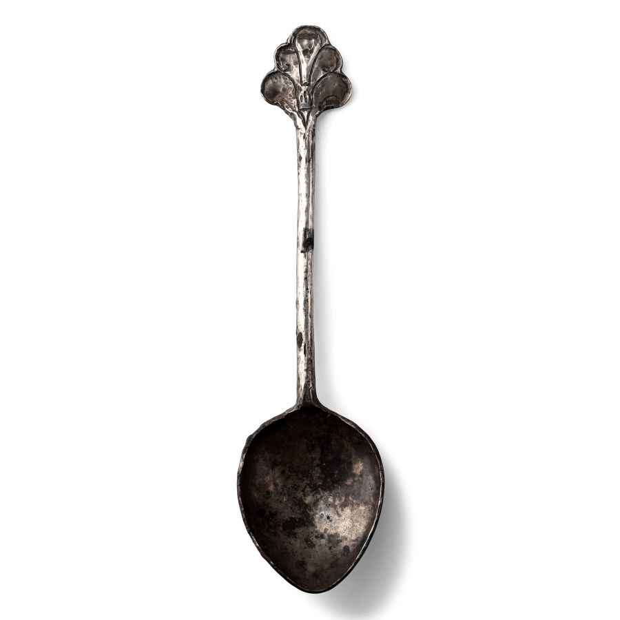 Late Kushan Period Silver Spoon with Brahmi Inscription