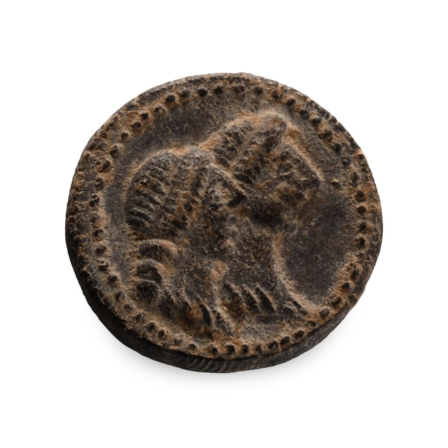 Roman Terracotta Tessera with Arabian Busts