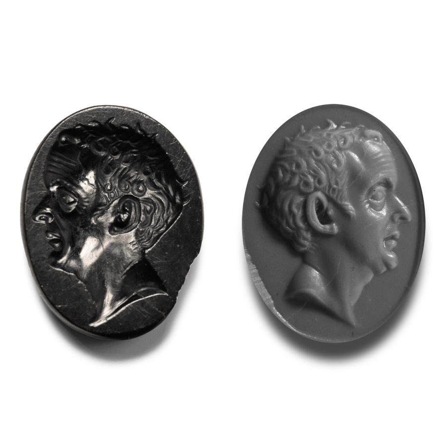 Roman Black Jasper Gemstone of a Republican Portrait