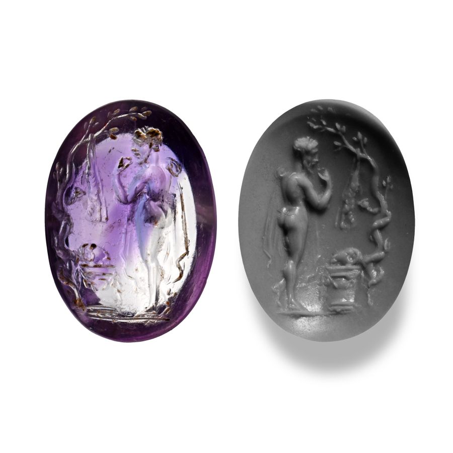Roman Amethyst Gemstone of Jason and the Golden Fleece