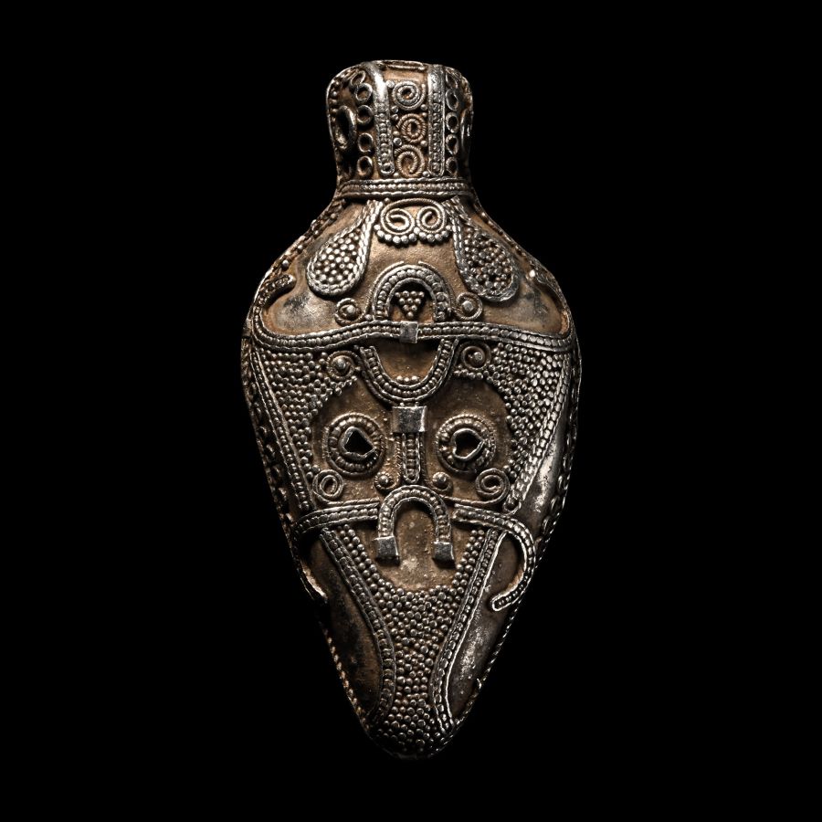 Viking Age Silver Filigree Teardrop Pendant