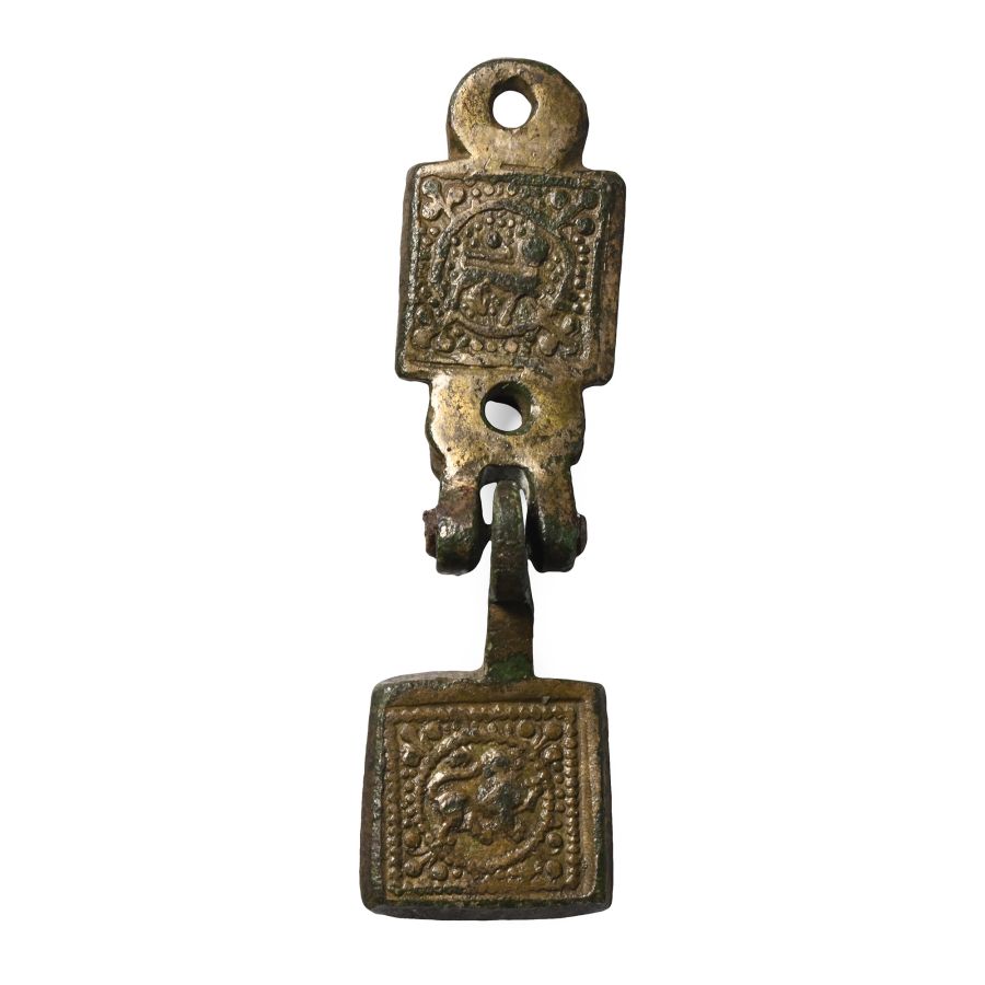 Medieval Knight's Gilt Bronze Heraldic Horse Harness Pendant with Hanger Group
