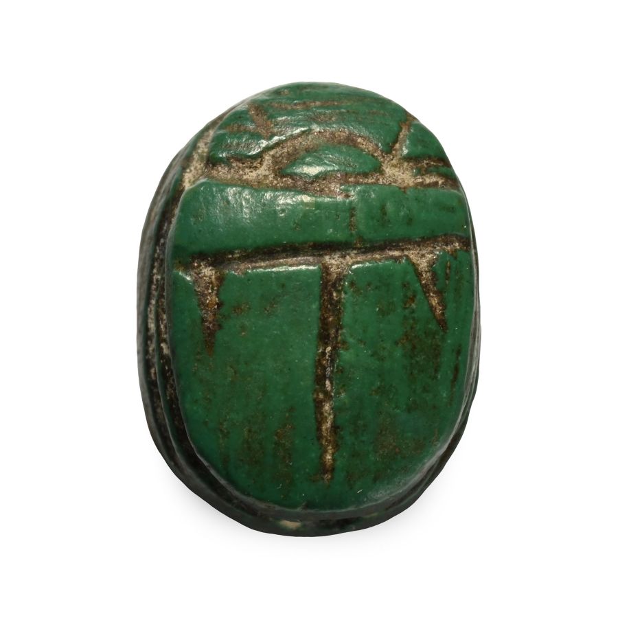 Egyptian Turquoise Stone Scarab with Hieroglyphs