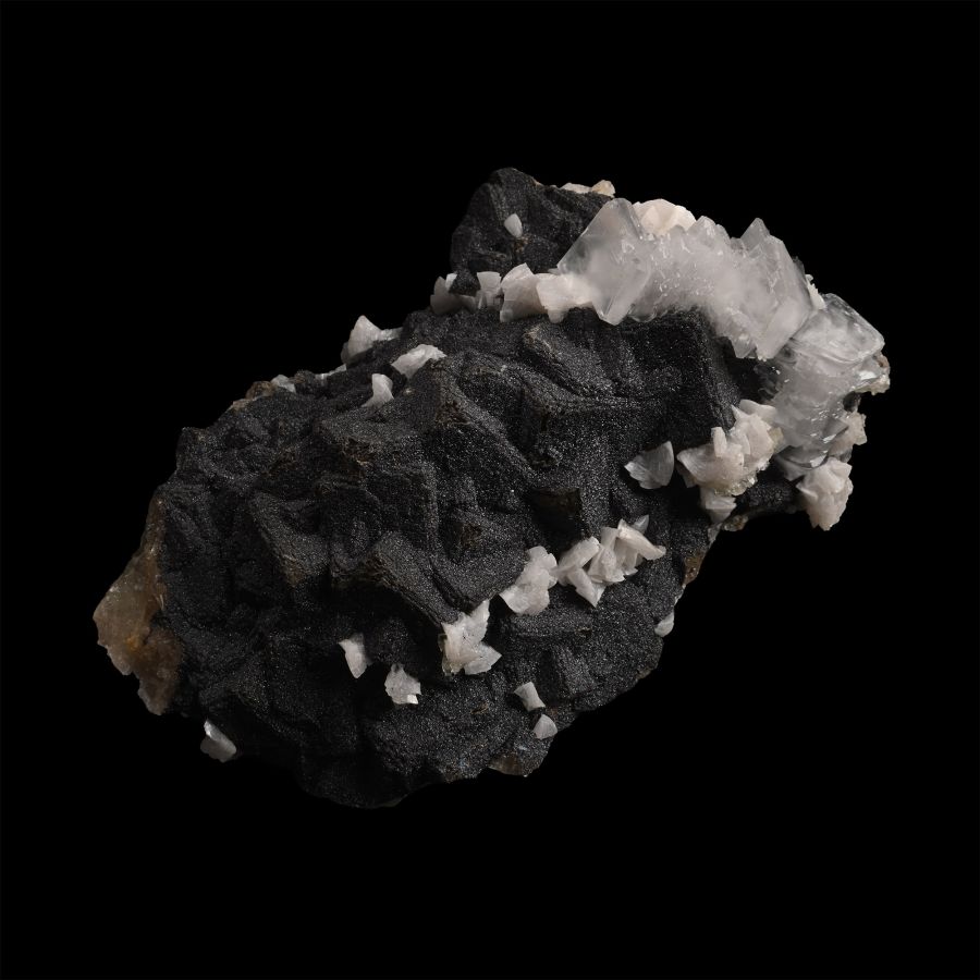 White Fluorite and Pyrite Mineral Specimen